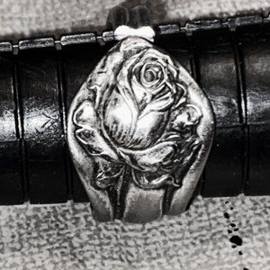 antique Rose Sterling Silver spoon ring from 1902 Stratford teaspoon spoon ring